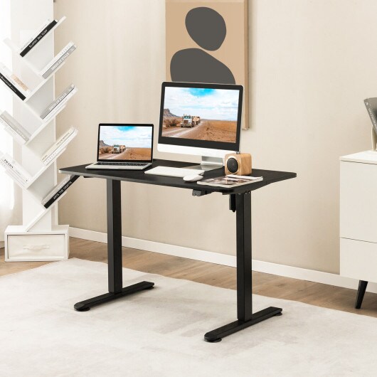 45.5 Inch Electric Height Adjustable Standing Desk with 2-Button Controller and Metal Frame