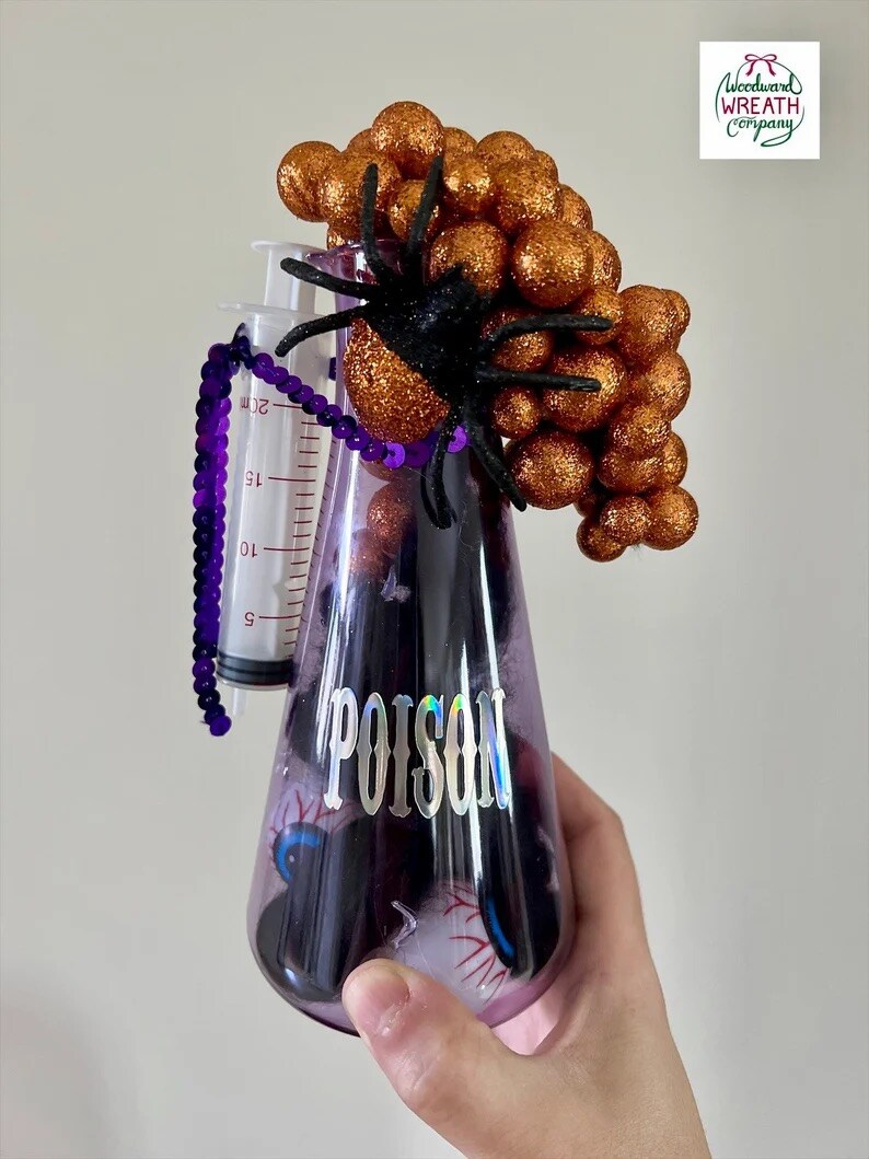Poison Beakers, Bubbling Beaker, Halloween Poison Decor, Halloween Laboratory, Mad Scientist Decor, Witch Poison, Creepy Laboratory product 5