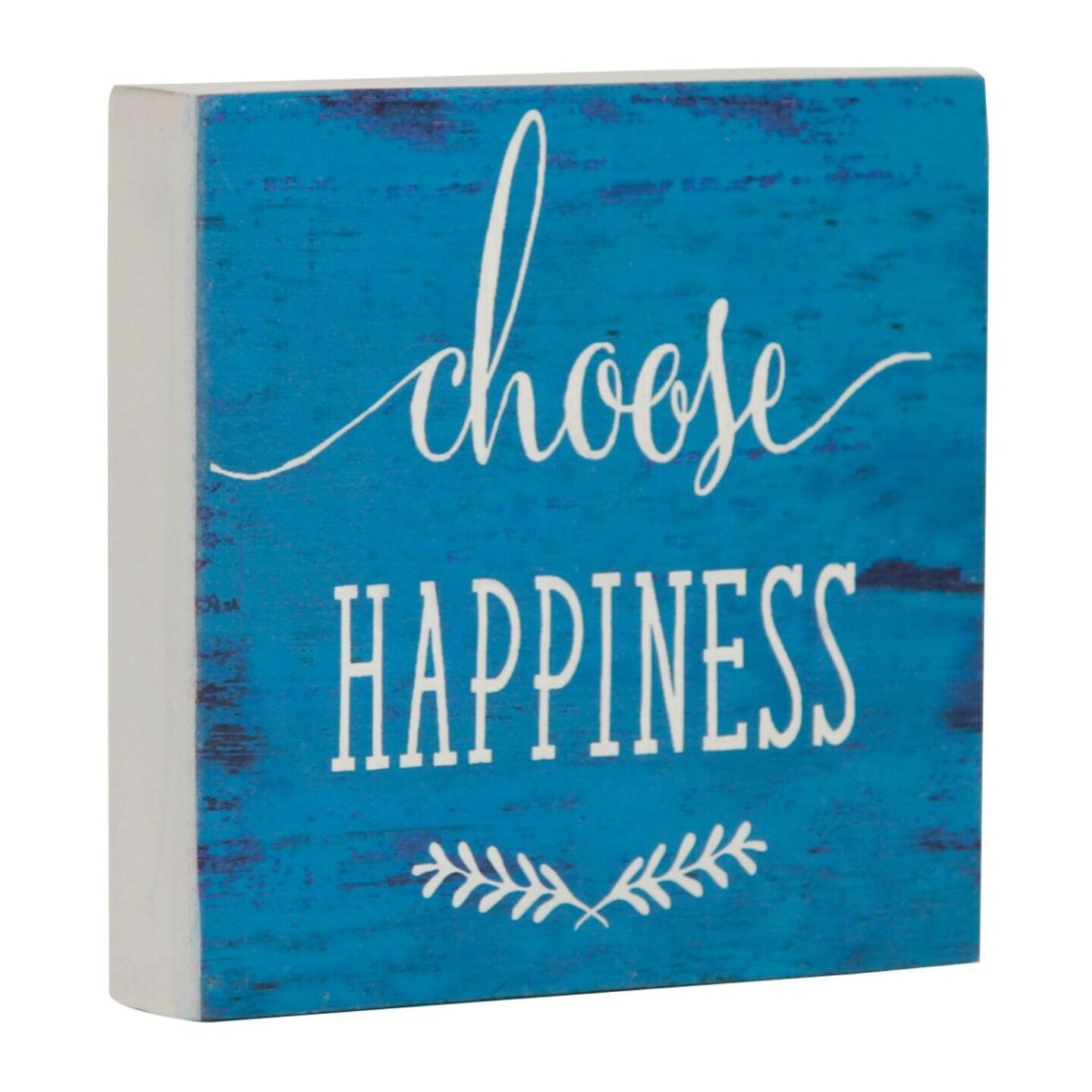 Contemporary Home Living 7" White and Blue Choose Happiness Inspirational Sign