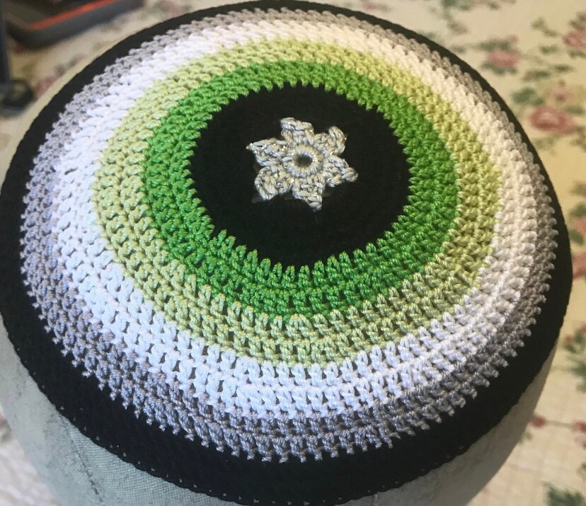 Kippah Lgbtq rainbow or ANY authentic color guitar piano saxophone or ANY musical instrument yarmulke. Always CUSTOM crocheted just for you.