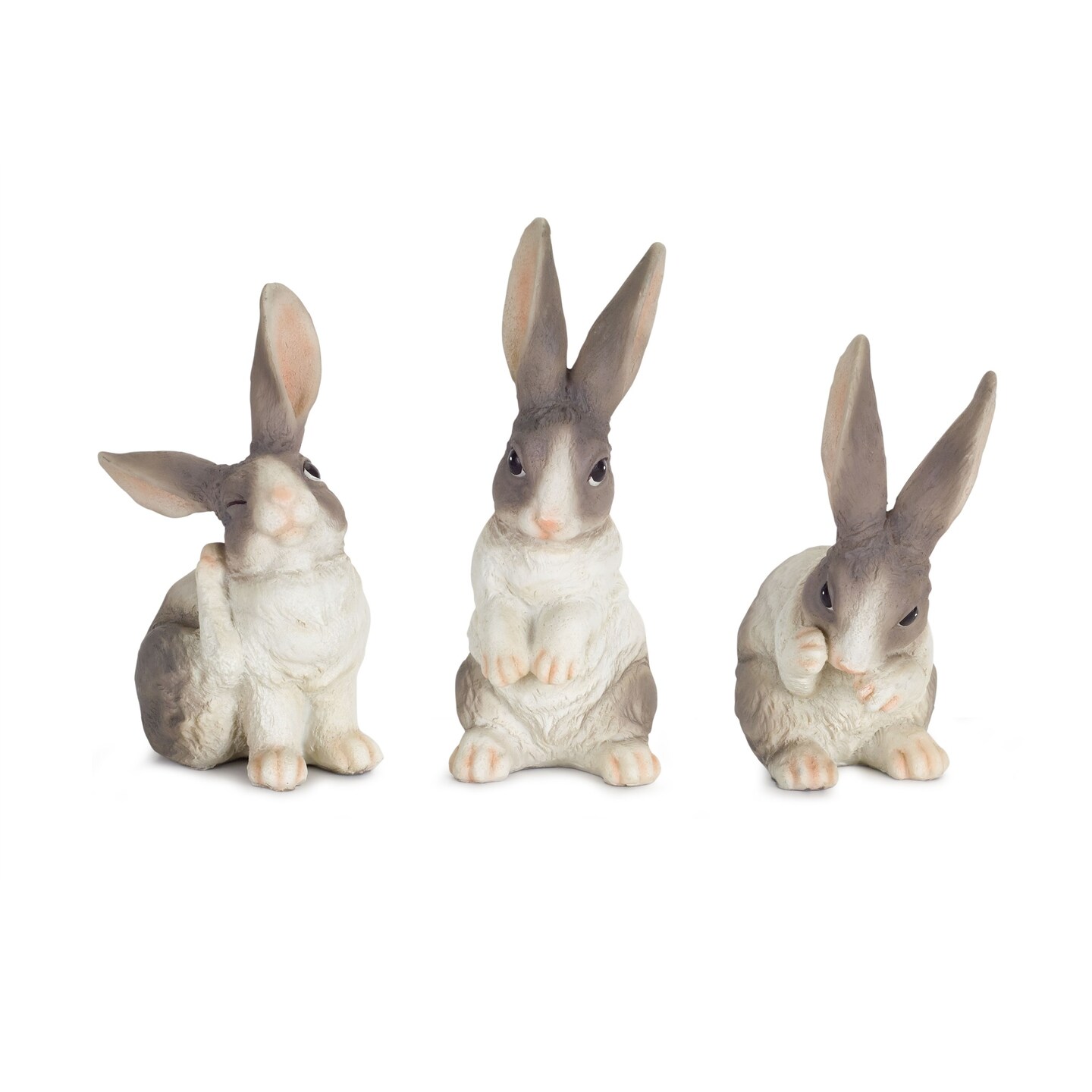 Melrose Set of 6 Bashful Rabbit Tabletop Figurines 6.5&#x201D;