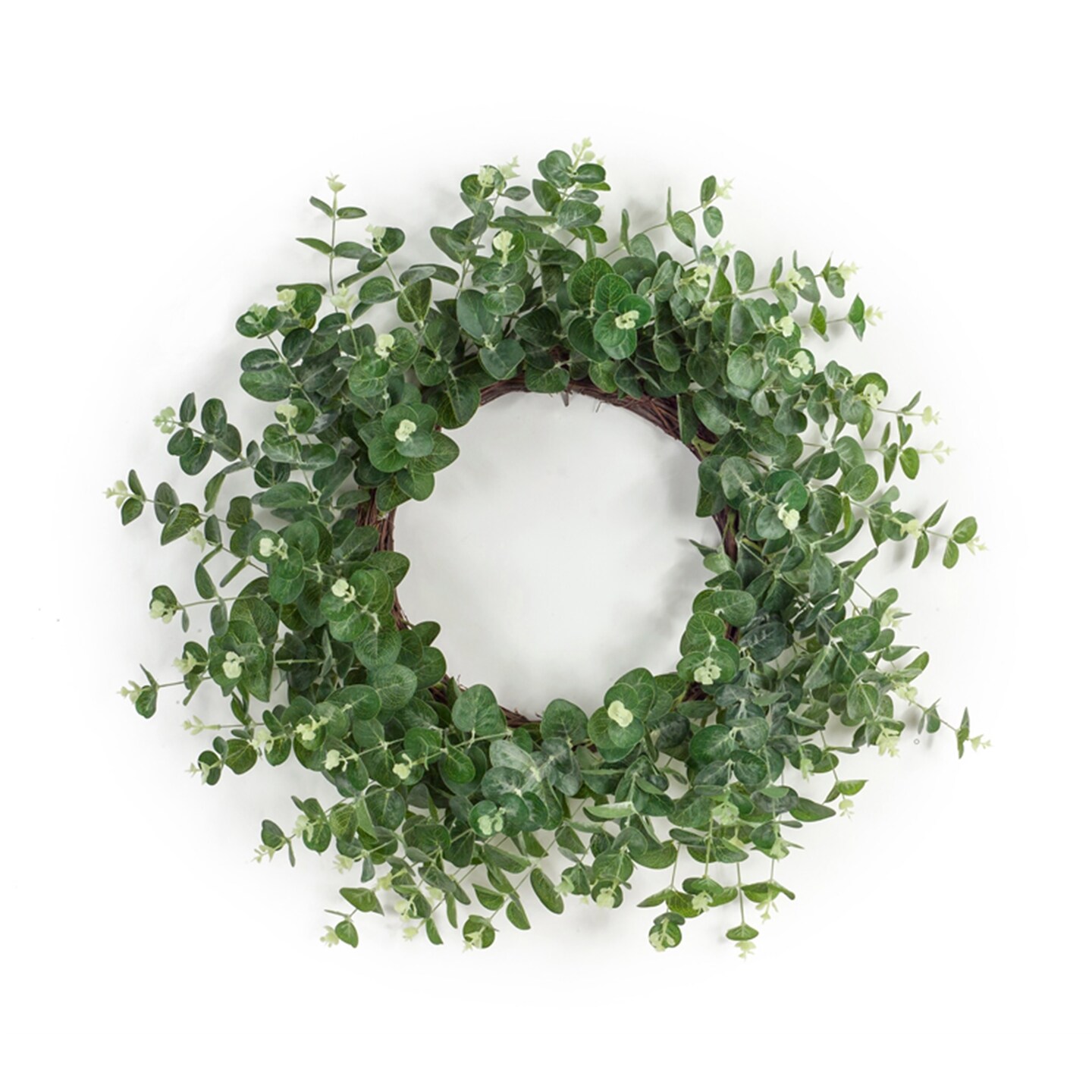 Melrose Eucalyptus with Olive Flowers Spring Wreath, 28-Inch