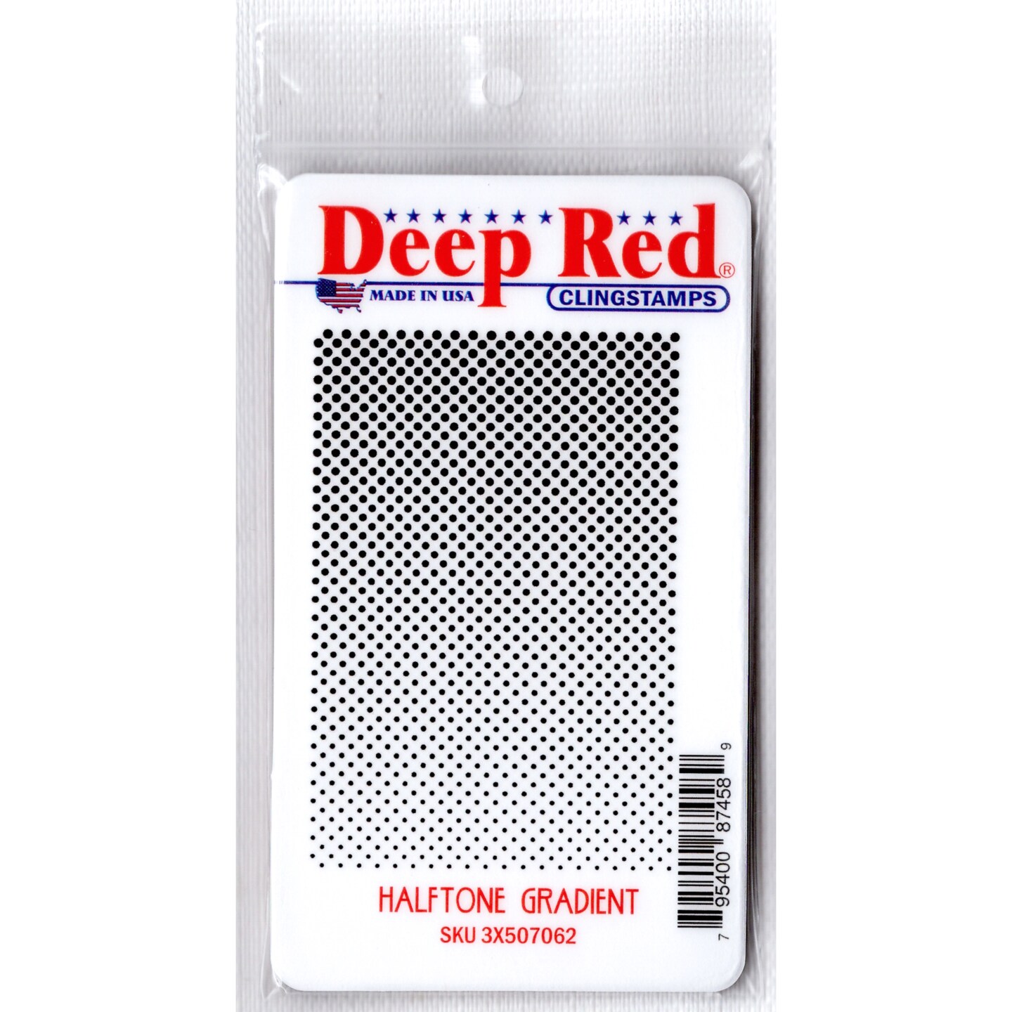 Deep Red Stamps Halftone Gradient Rubber Cling Stamp  2.2 x 3.2  inches