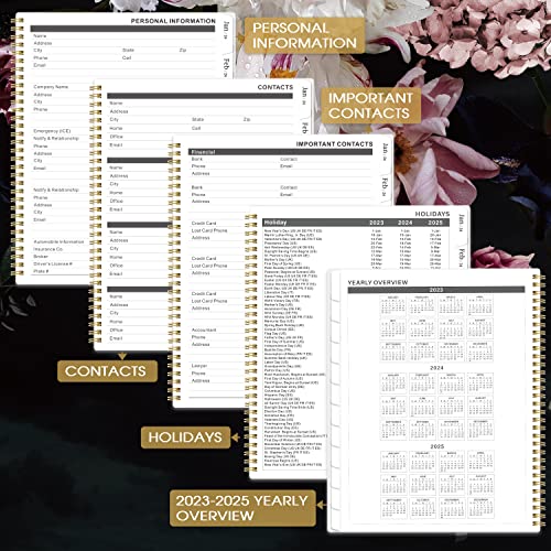 Monthly Planner 2023-2025 2-Year Calendar July 2023 to June 2025 9 x 11 Inches Large Planner with Monthly Tabs Twin-Wire Binding Useful Inner Pocket