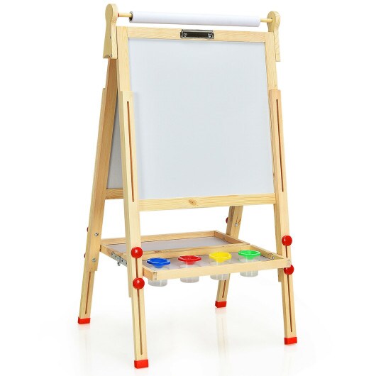 Natural Children’s Double-Sided Drawing Easel with Paper Roll