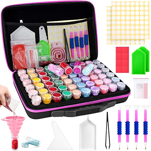 Suptikes 22 Pieces 5D Diamonds Painting Tools and Accessories Kits with Diamond  Painting Roller and Diamond Embroidery Box for Diamond Painting Art Red