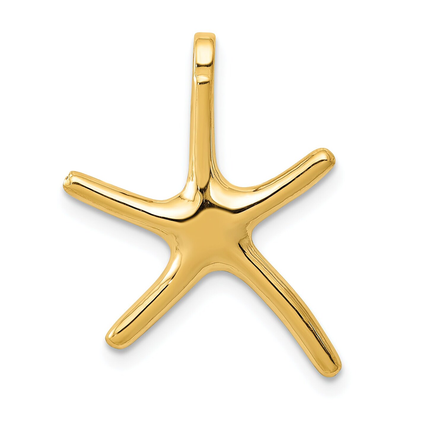 14K Gold Starfish Chain Slide Pendant Jewelry 20 x 16 mm 