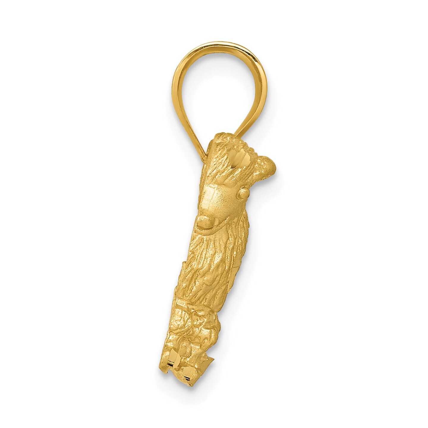 14K Gold Poodle Dog Charm Doggy Pendant FindingKing Jewerly 17mm x 17mm