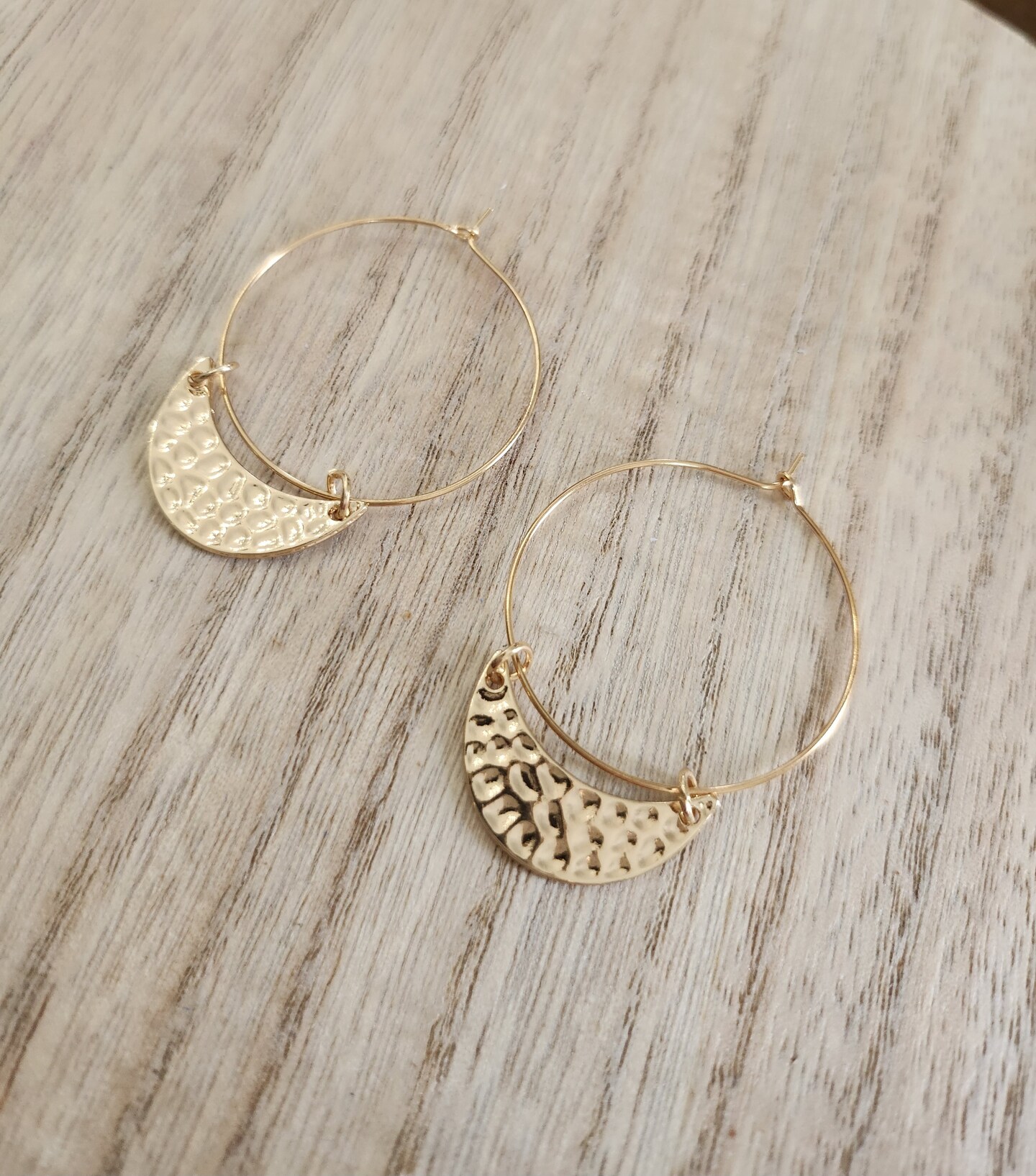 Golden Moon Hoop Earrings MakerPlace by Michaels