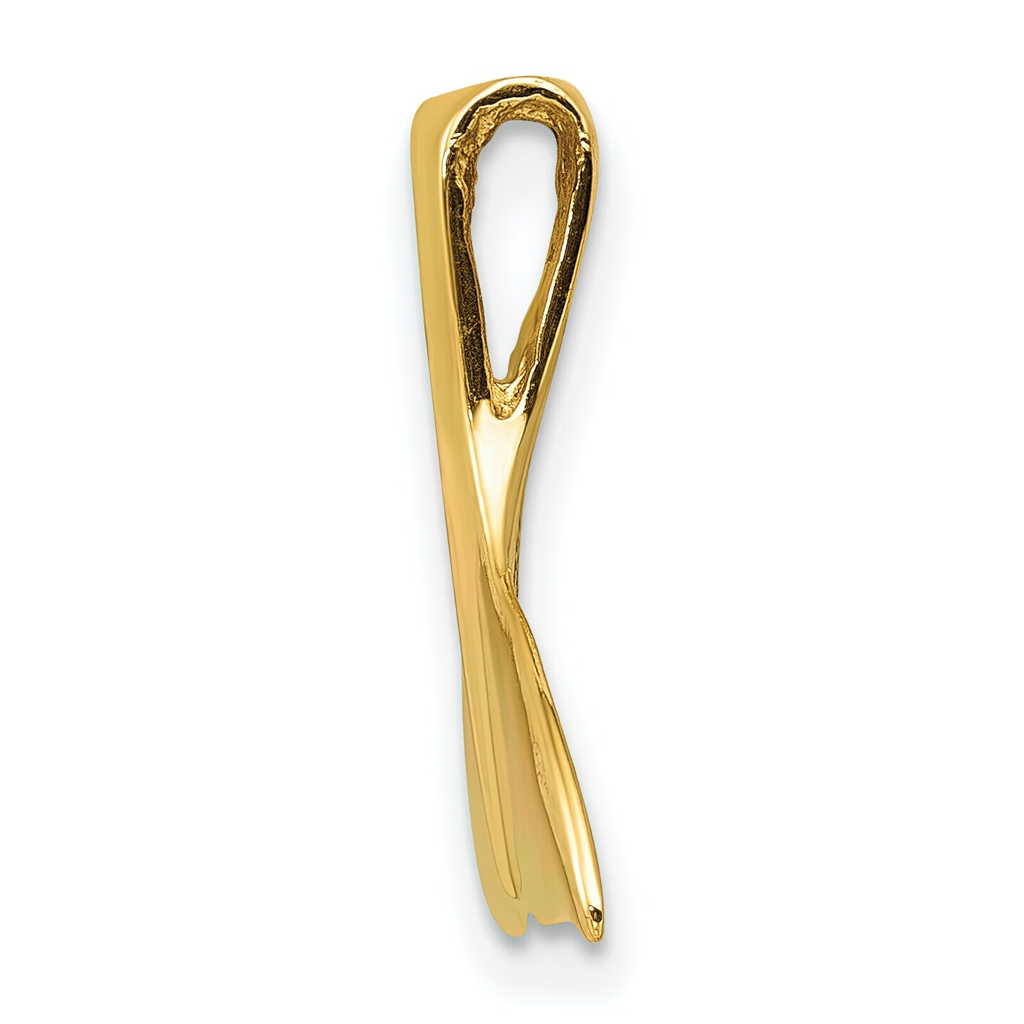 14K Gold Whale Tail Slide Pendant Charm Jewelry 15mm x 16mm