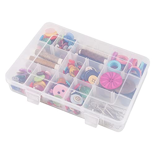 18 Grids Plastic Organizer Box with Dividers, Exptolii Clear