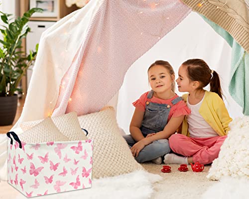 DDBASKET Rectangular Butterfly Baskets Girls Basket Kids Storage Bins...