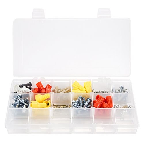 Pink Tool Box – Durable Tackle Box Organizer with 4 Compartments for Hardware, Fishing Tackle, Beads, Hair Accessories and More by Stalwart