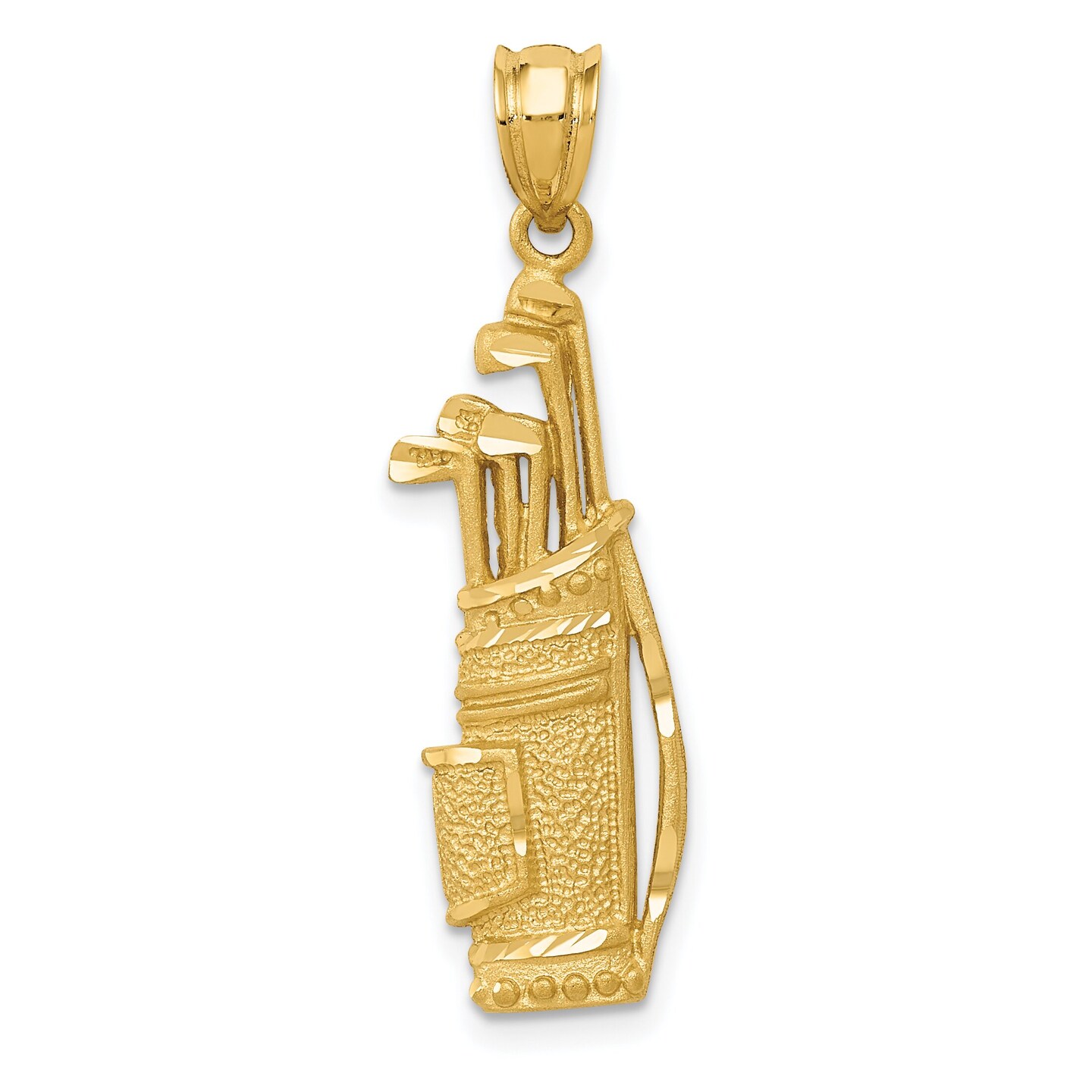 14K Gold Golf Bag Charm Jewelry FindingKing 33mm Long X 10mm Wide Approx.
