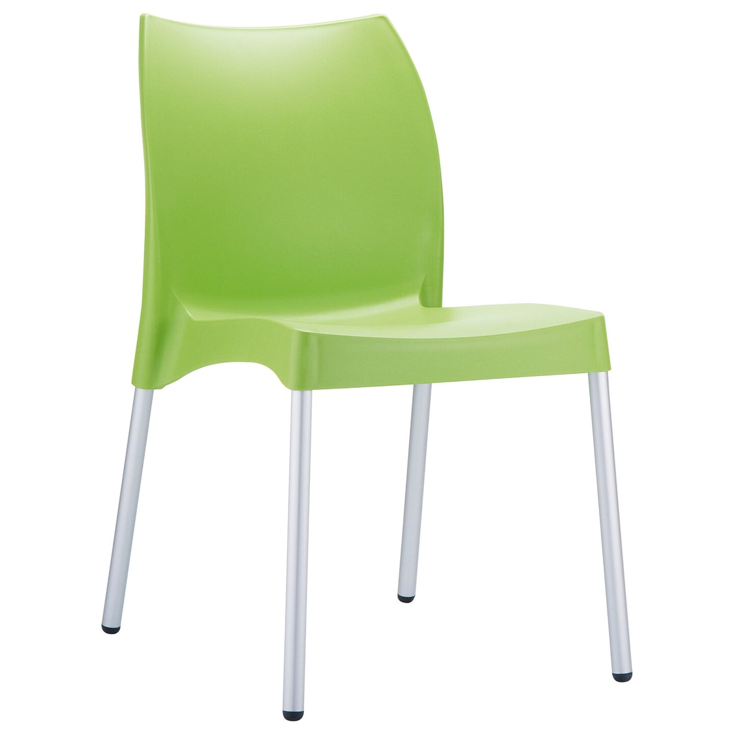 Luxury Commercial Living 31.5&#x22; Apple Green and White Stackable Outdoor Patio Armless Dining Chair