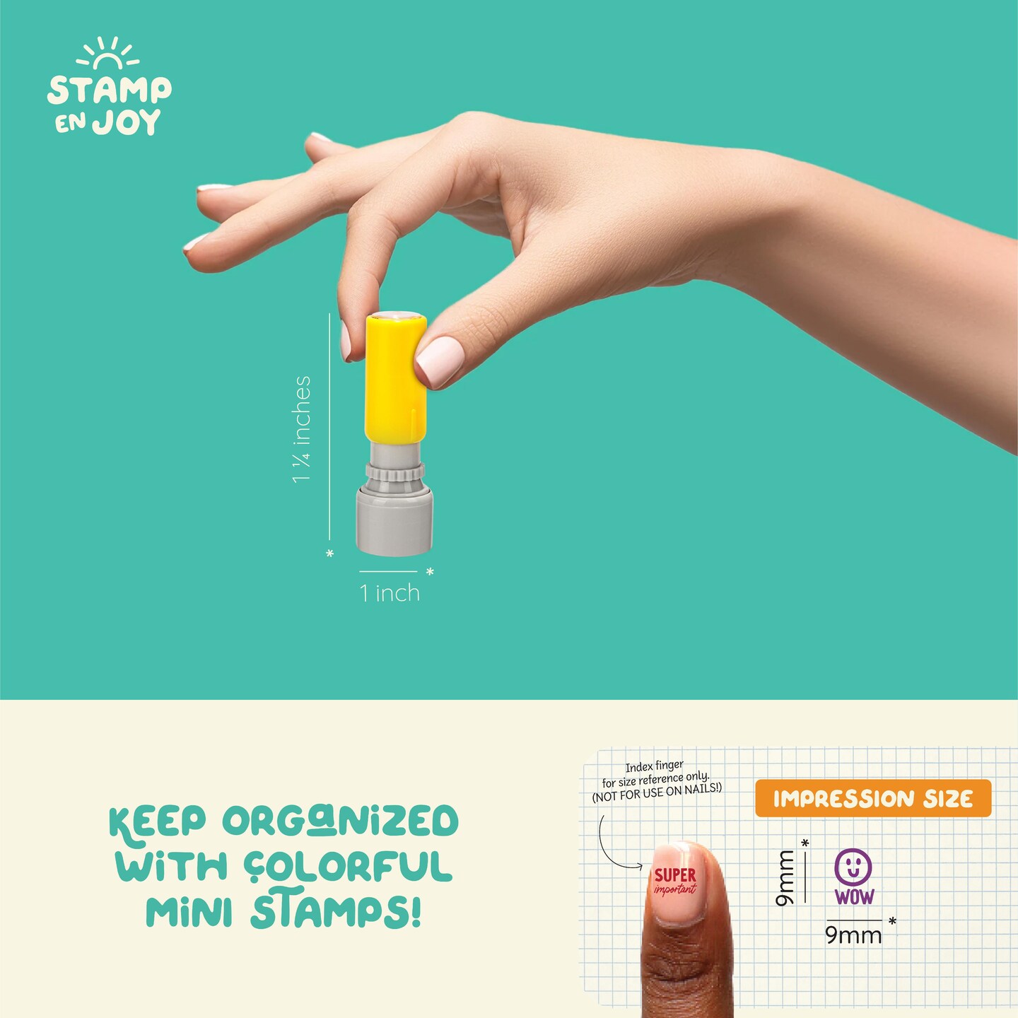 Stamp Enjoy - Self-Ink Flash Stamp Set, Multicolor Teacher Stamps, Office Stationery Stamps, Pre-Inked (Margin Stamps)