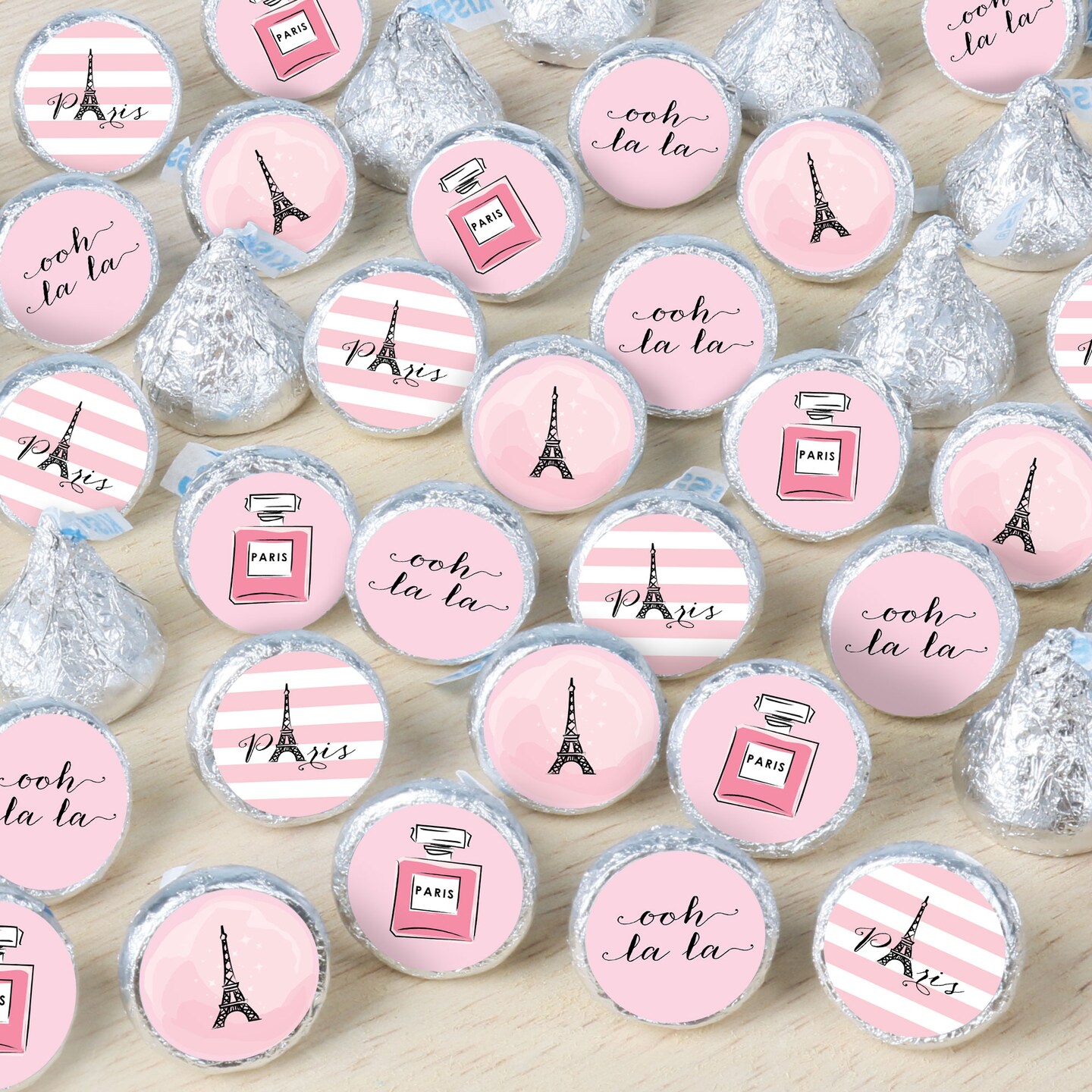 Big Dot of Happiness Paris, Ooh La La - Paris Themed Baby Shower or Birthday Party Small Round Candy Stickers - Party Favor Labels - 324 Count