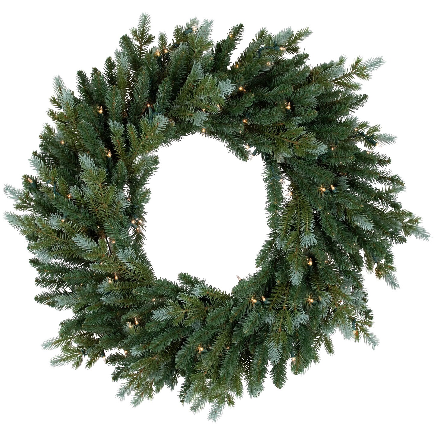 Northlight Real Touch™️Pre-Lit Artificial Blue Spruce Christmas Wreath - 24" - Clear Lights