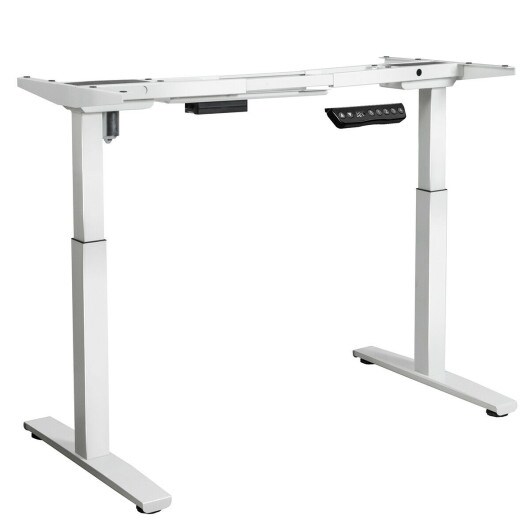 Electric Standing Computer Desk Frame with Adjustable Height and 4 Adjustable Foot Levelers