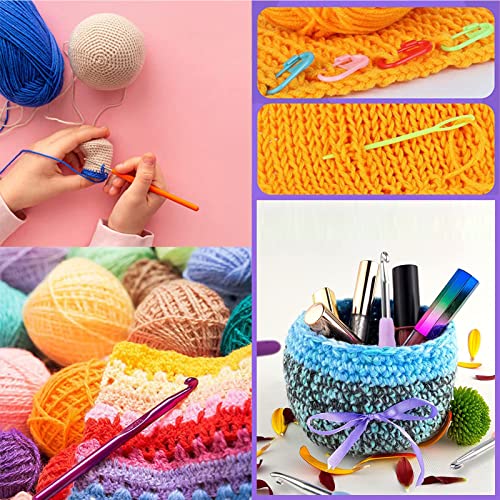 KOKNIT Koknit Professional Crochet Kit,9 Crochet Hooks Ergonomic Soft  Grip,12 Aluminum Crochet Hook Set,Full Crochet Hooks Set With Cas