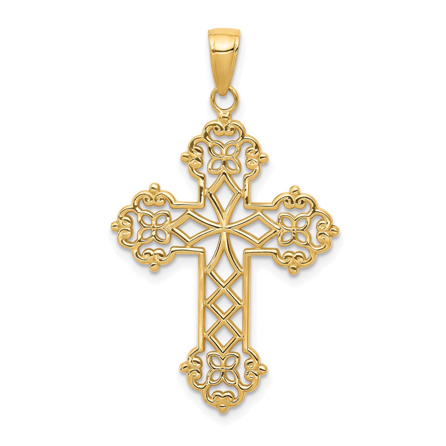 Budded 2025 cross pendant