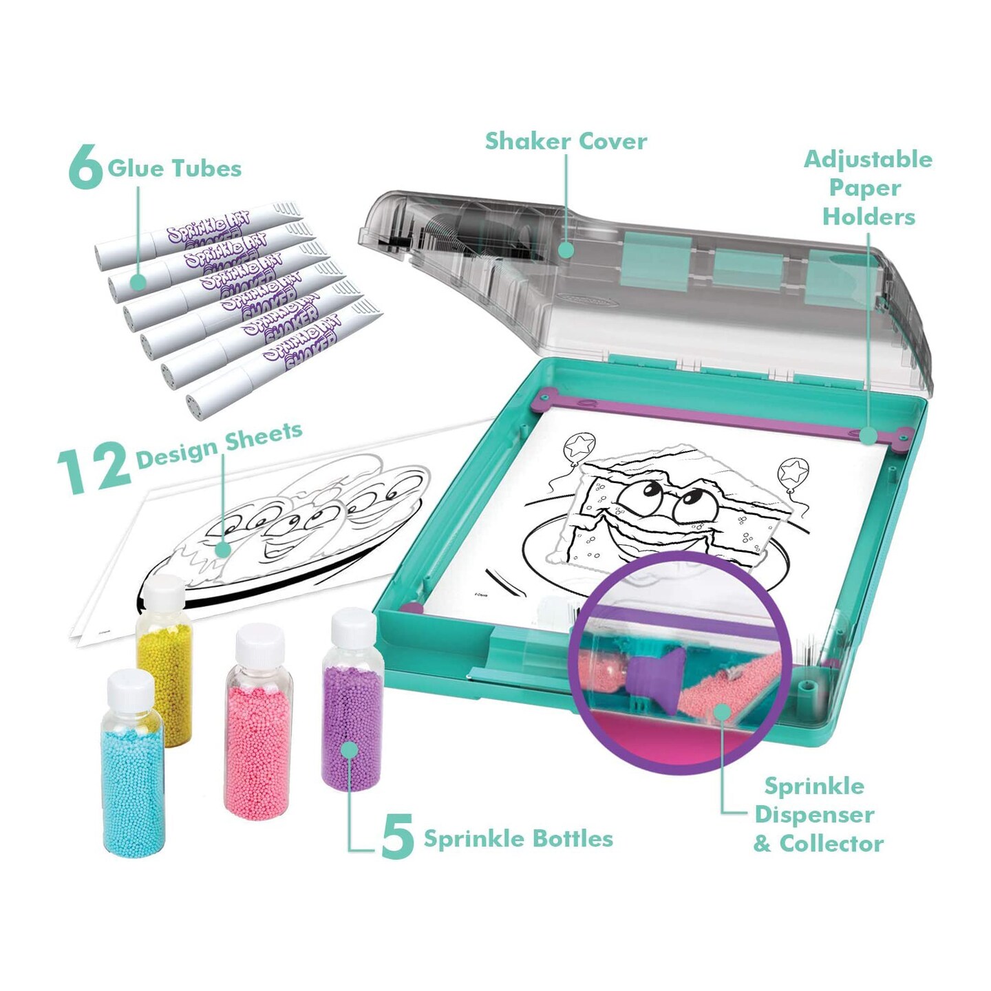 Crayola Sprinkle Art Shaker, Rainbow Arts and Crafts, Gifts for Girls & Boys, Ages 5, 6, 7, 8