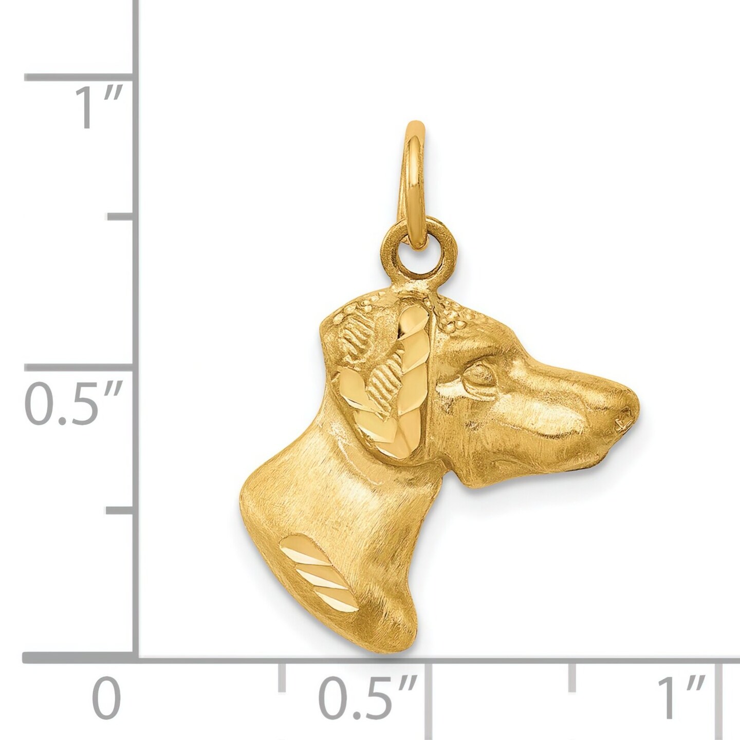14K Gold Dog Charm Jewelry FindingKing 24mm x 17mm