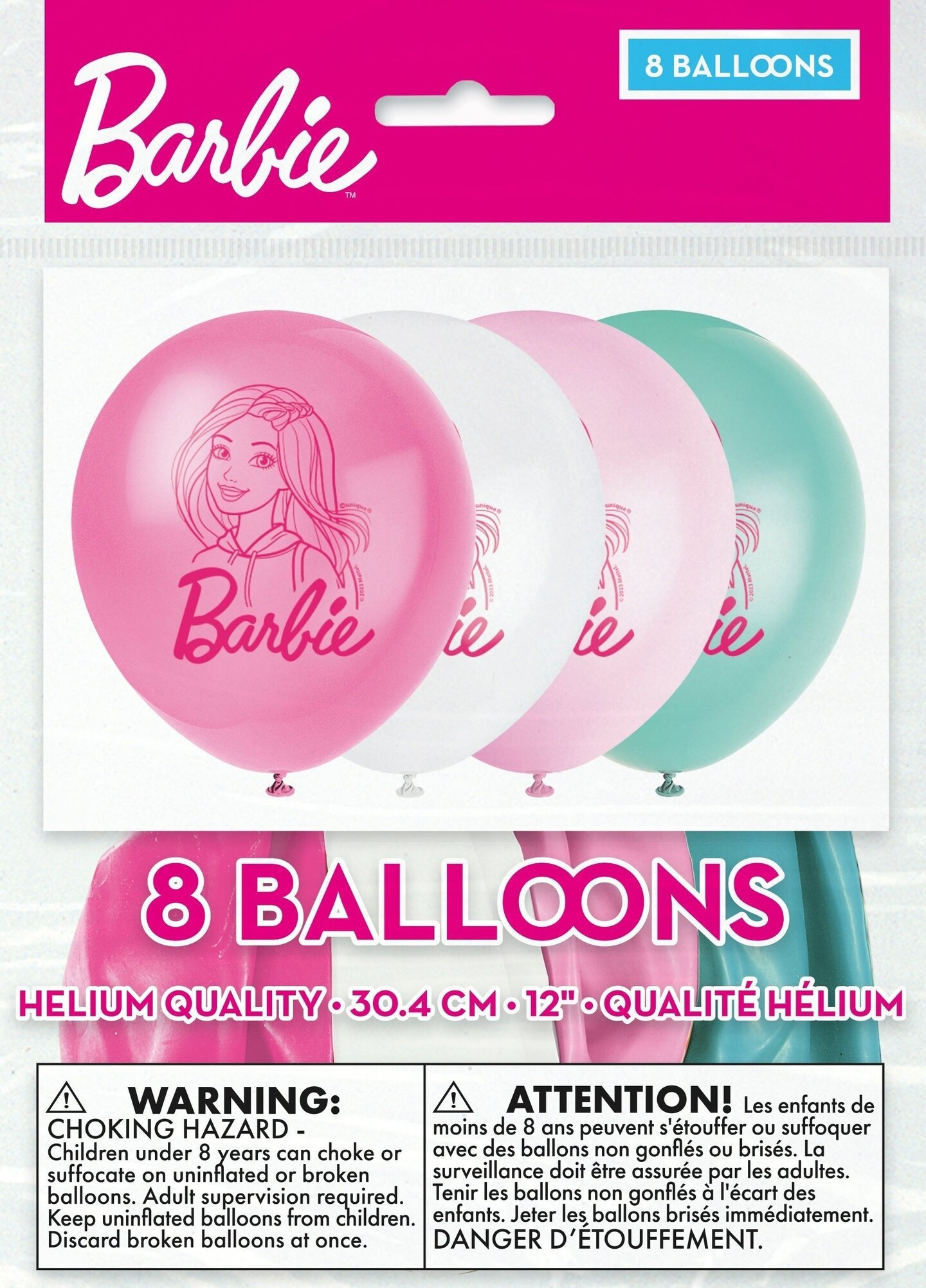 Barbie Assorted Colors 12&#x22; Latex Balloons - 8ct