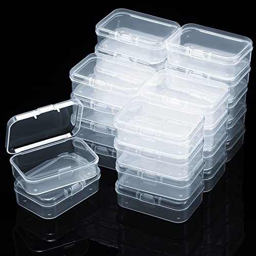 Satinior 24 Packs Small Clear Plastic Beads Storage Containers
