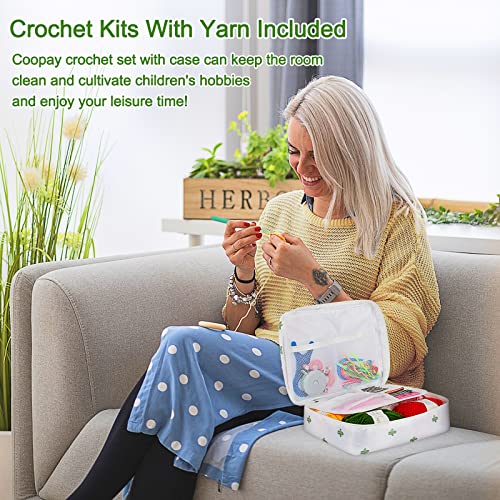 Coopay 58 Piece Crochet Kit with Yarn and Knitting Accessories Set, Cute  Knitting Kit for Beginners Include Soft Grip Crochet Hooks, Lace Crochet  Needles, Crochet Yarn Balls, Cable Needles & More