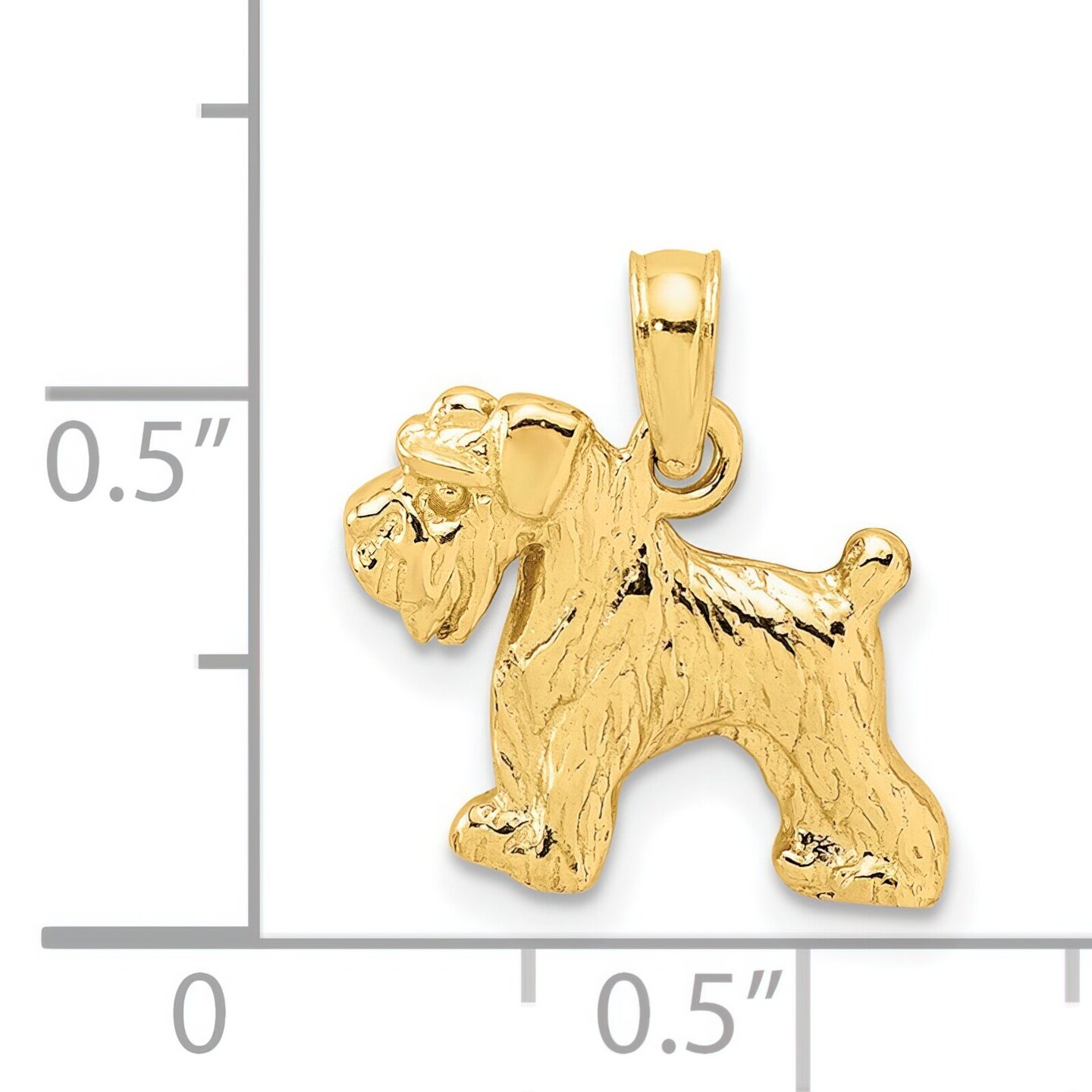 14K Gold Schnauzer Dog Charm German Doggy Pendant Jewerly 17mm x 15mm