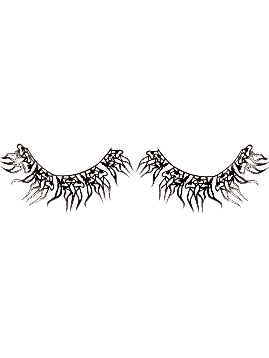 Women&#x27;s  Black Flame Flaming Hearts Costume Paper Eyelashes