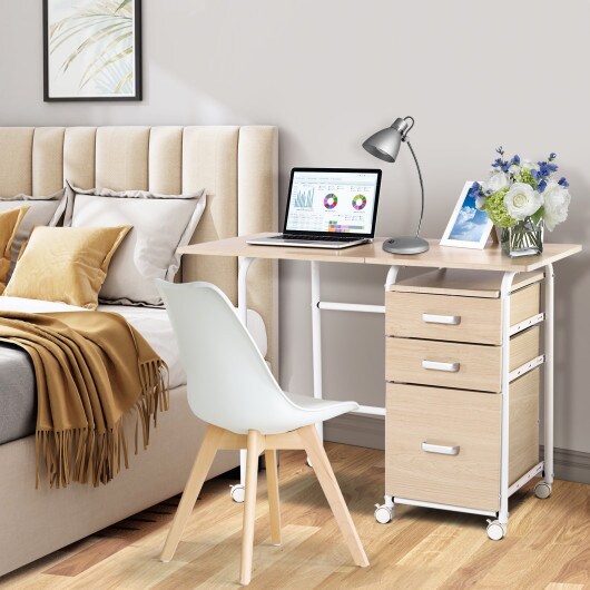 Folding Computer Laptop Desk Wheeled Home Office Furniture
