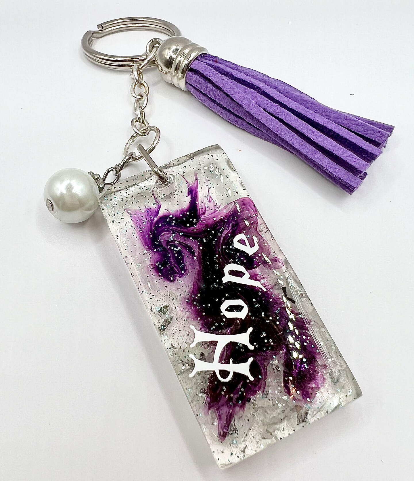Keychain, resin keychain, resin key holder, keychain with charms, inspirational keychain MakerPlace by Michaels