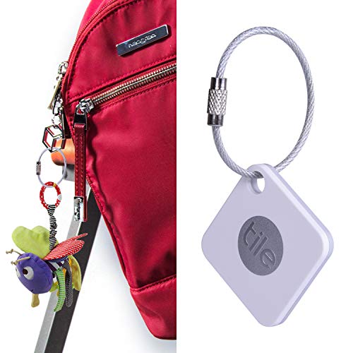 Keychain, 12 Pack of 4.3 Inches Stainless Steel Wire Ring 2mm Cable Loop Rings for Hanging Luggage Tag, Keys and ID Tag Keepers - Silver