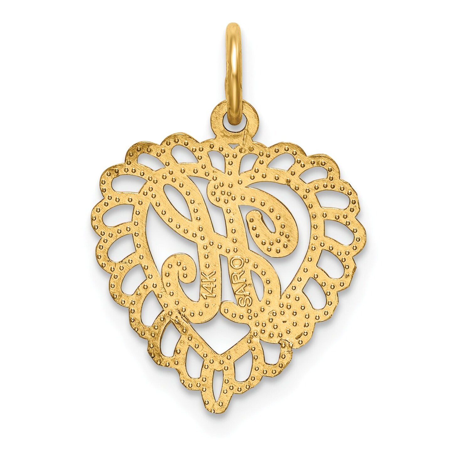 14K Gold Initial H Charm Jewelry FindingKing 23mm x 15mm