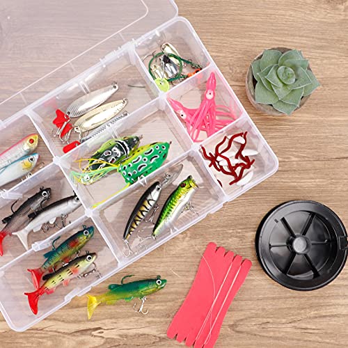 3 Pack 15 Grids Large Plastic Storage Box Organizer Box,15 Compartments with Dividers for Tackle Box,Beads,Washi Tape,Ribbon, Crafts, Art Supply 10.9X6.5X2.2inch