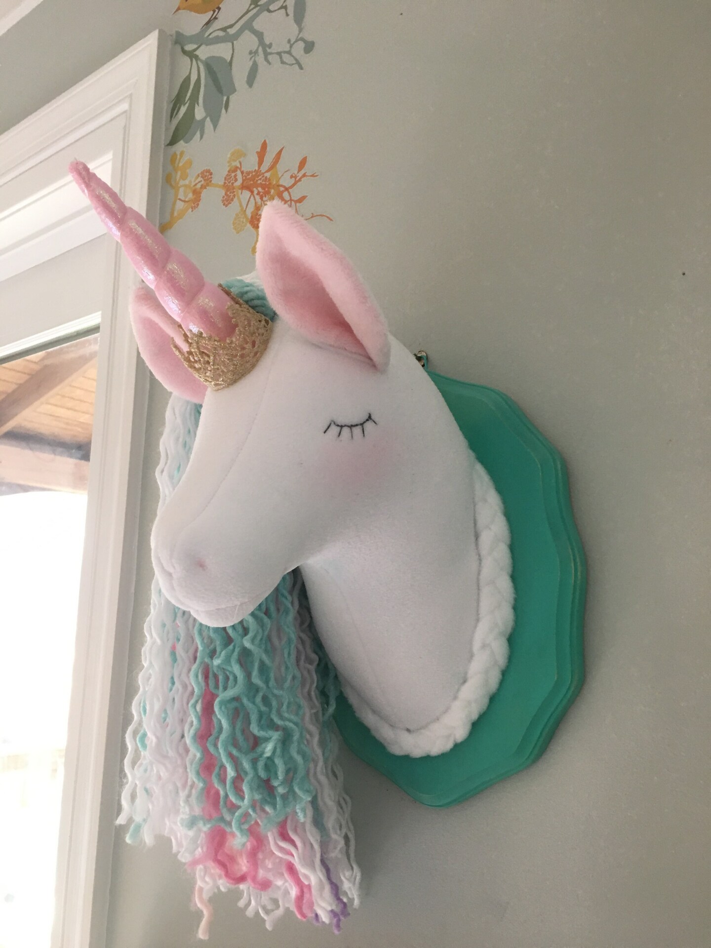 Plush unicorn best sale head wall mount