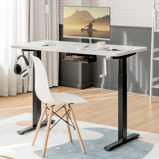 Manual Hand Crank Standing Desk Frame Sit to Stand Adjustable Base
