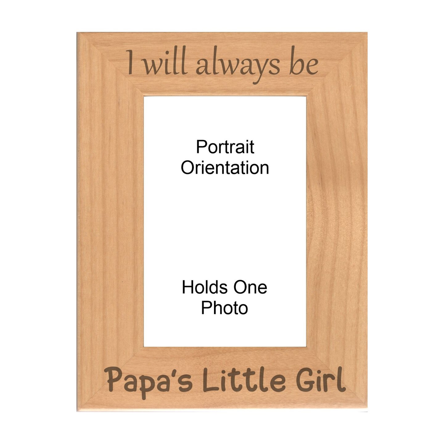 Grandpa Gifts I Will Always Be Papa's Little Girl Engraved Natural Wood  Picture Frame (WF-055), Fathers Day, Birthday, Christmas Present  MakerPlace