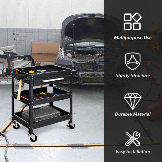 Rolling Tool Cart Mechanic Cabinet Storage Tool Box Organizer with Drawer