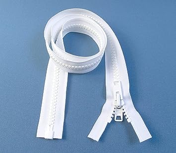 #10 Heavy Duty Marine Grade YKK Separating Zipper - Metal Tab Slider - Color White - Choose Your Length - Made in The United States (1 Zipper Per Pack) (96&#x22; Inches)
