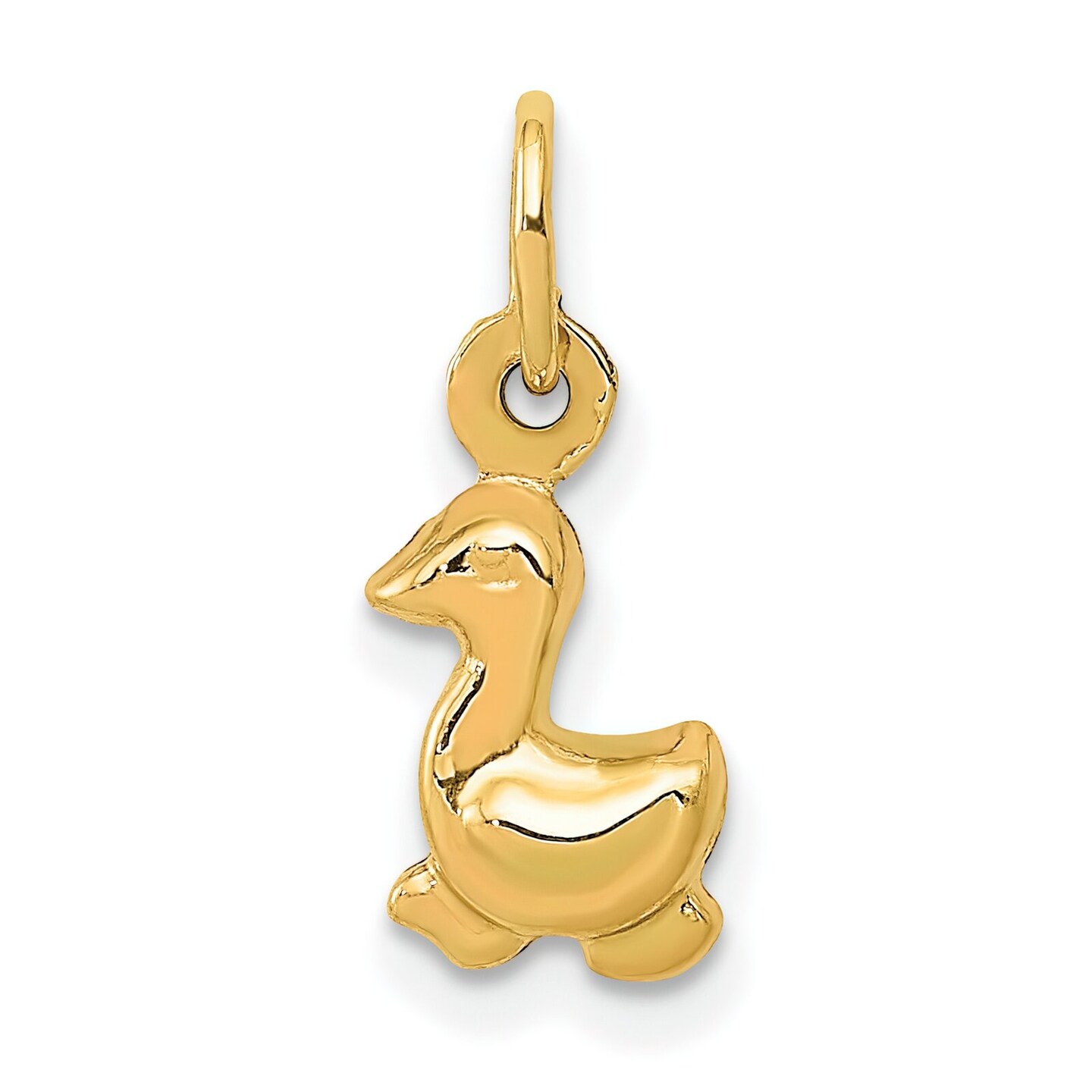 14K Yellow Gold Duck Charm Bird Animal Jewelry 15mm x 6mm