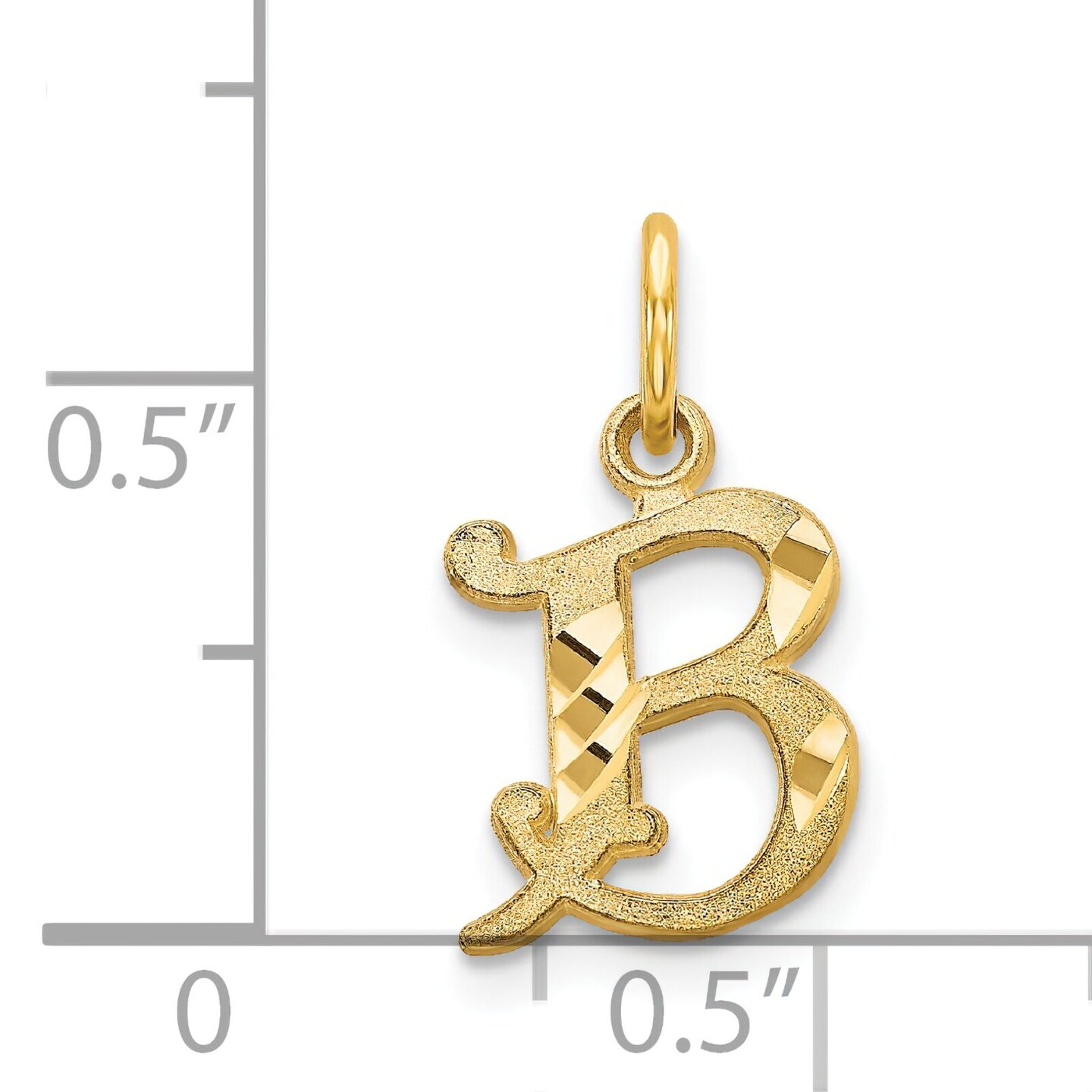 14K Gold Initial B Charm Jewelry FindingKing 17mm x 10mm