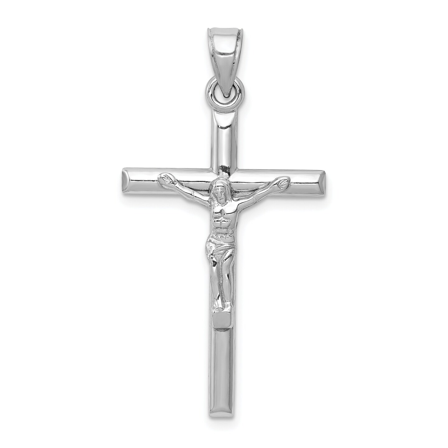 14K White Gold Crucifix Pendant Charm Religious 39 X 20mm Jewerly