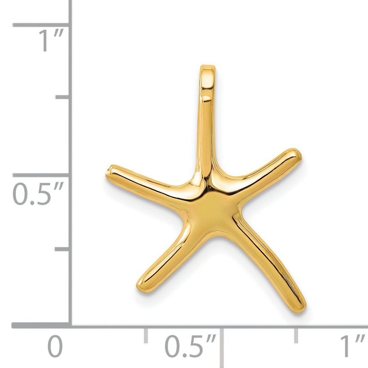 14K Gold Starfish Chain Slide Pendant Jewelry 20 x 16 mm 