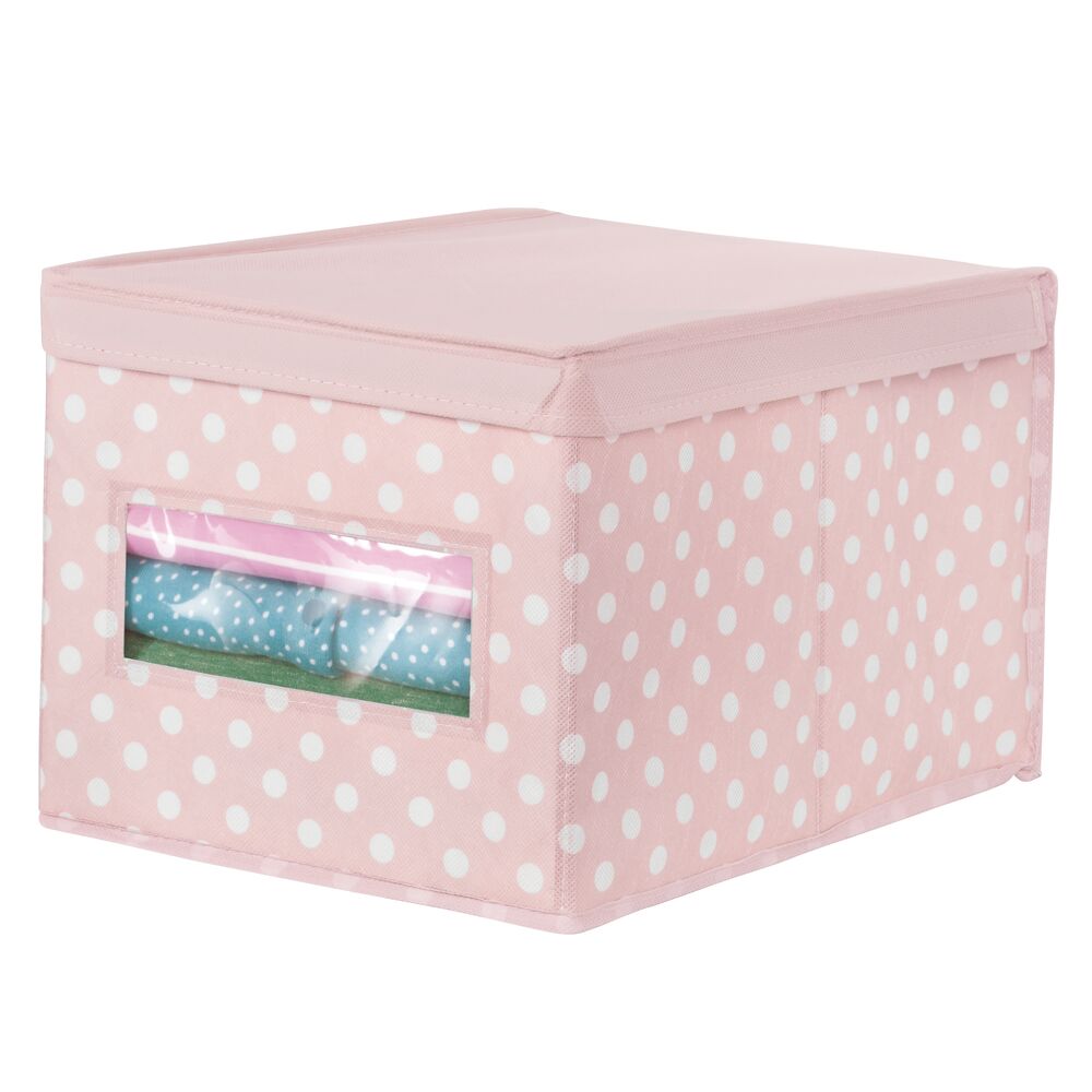 mDesign Child/Kids Fabric Closet Storage Box, Large, Polka Dot