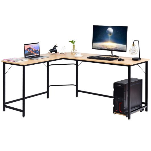 L Shaped Desk Computer Gaming Laptop Table Workstation for Bedroom