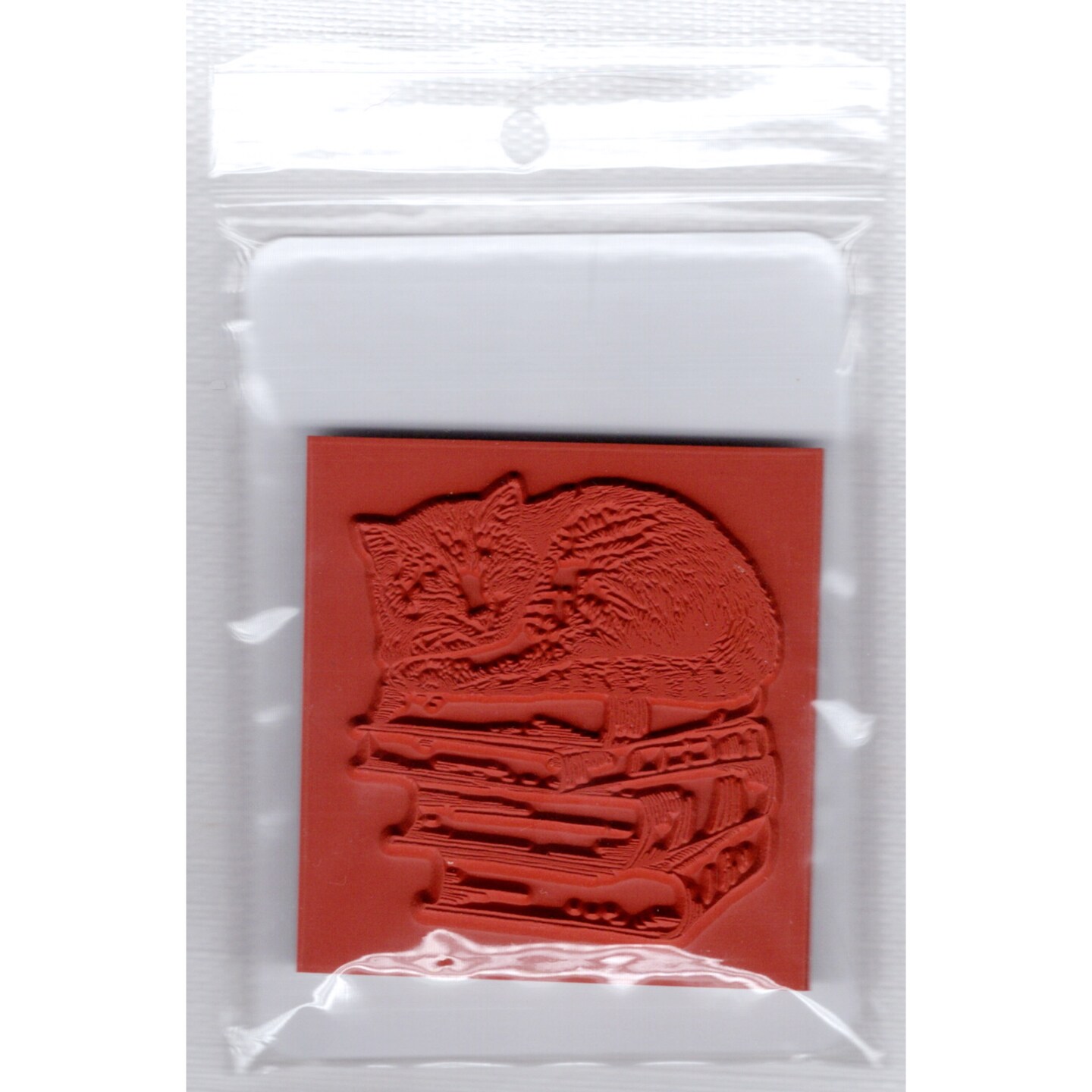 Deep Red Stamps Library Cat Rubber Cling Stamp 2 x 2.2 inches