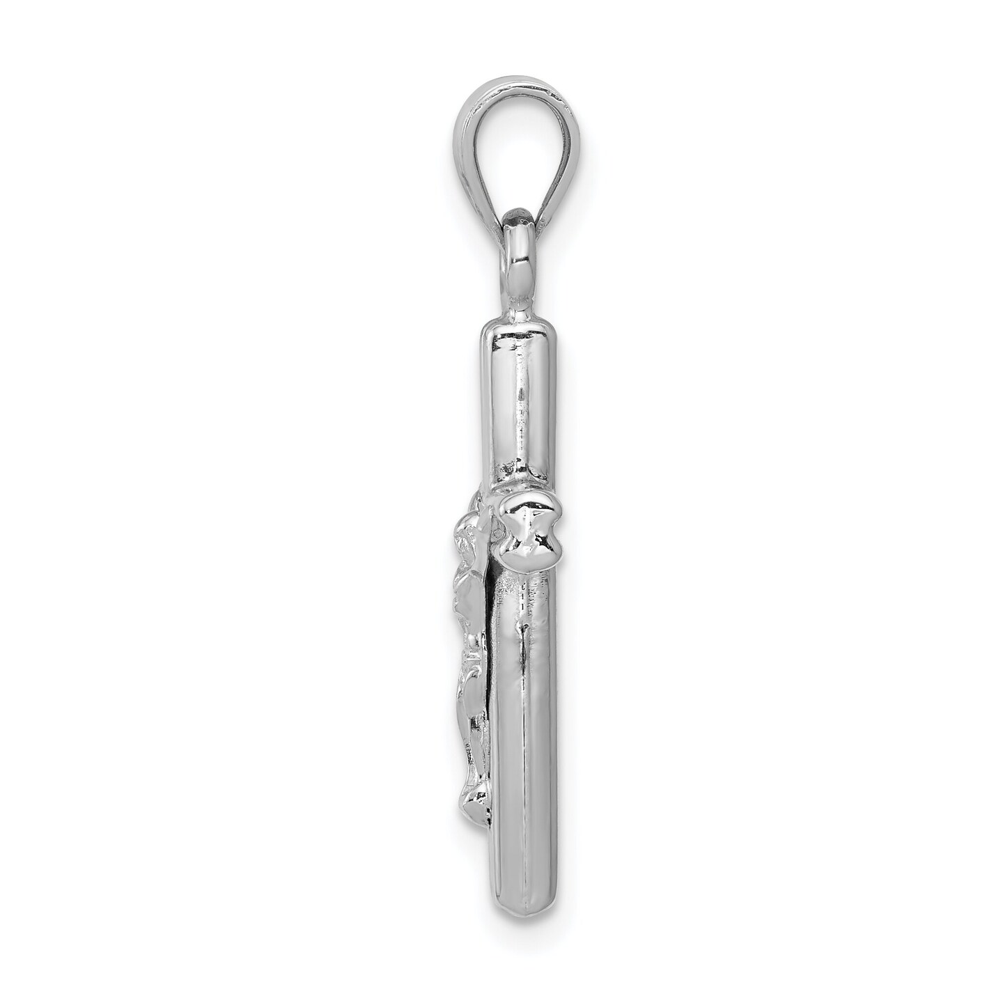 14K White Gold Crucifix Pendant Charm Religious Jewerly 30mm x 14mm